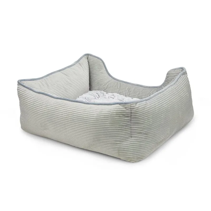 Petface Grey Cord Square Dog Bed-1
